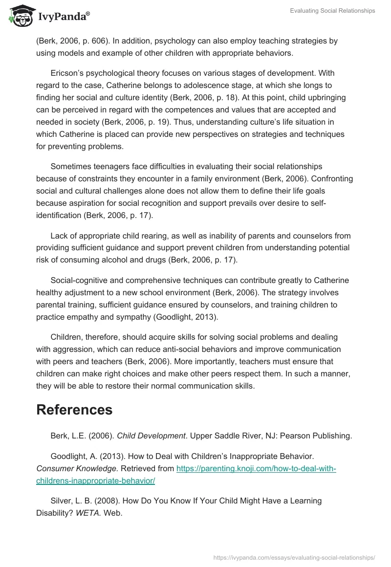 Evaluating Social Relationships. Page 2