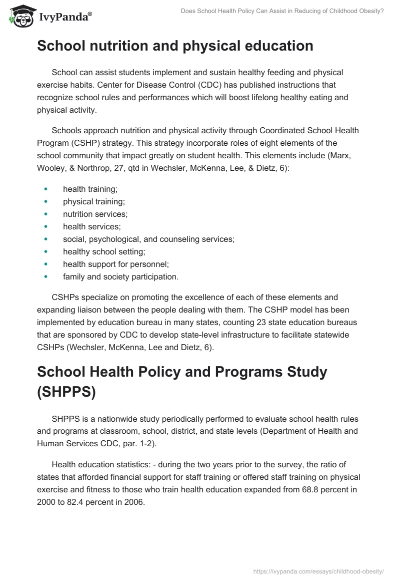 Does School Health Policy Can Assist in Reducing of Сhildhood Obesity?. Page 2