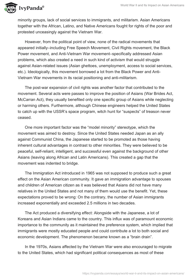 World War II and Its Impact on Asian Americans. Page 2
