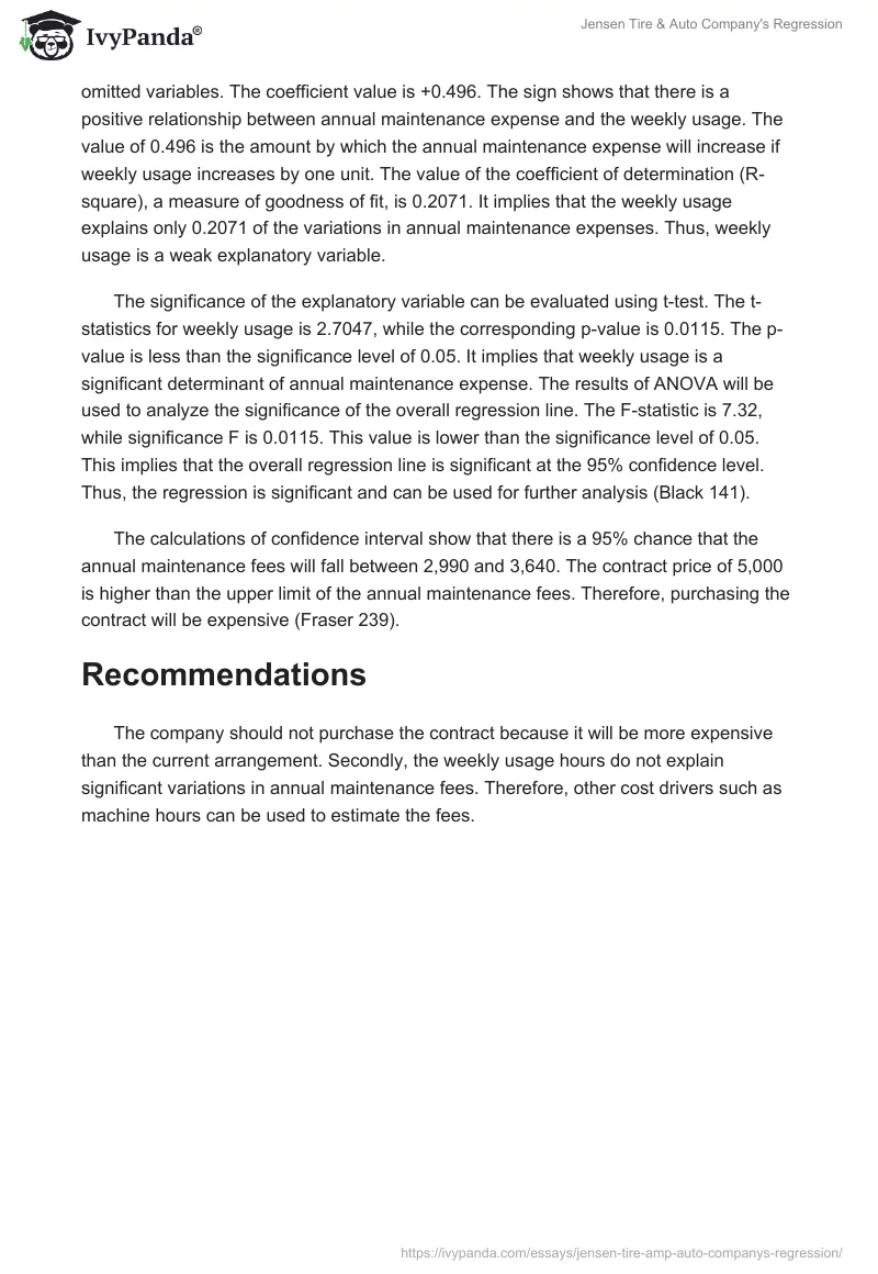 Jensen Tire & Auto Company's Regression. Page 2