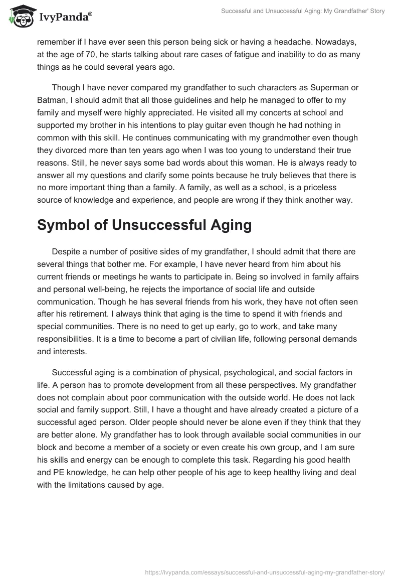 Successful and Unsuccessful Aging: My Grandfather' Story. Page 2