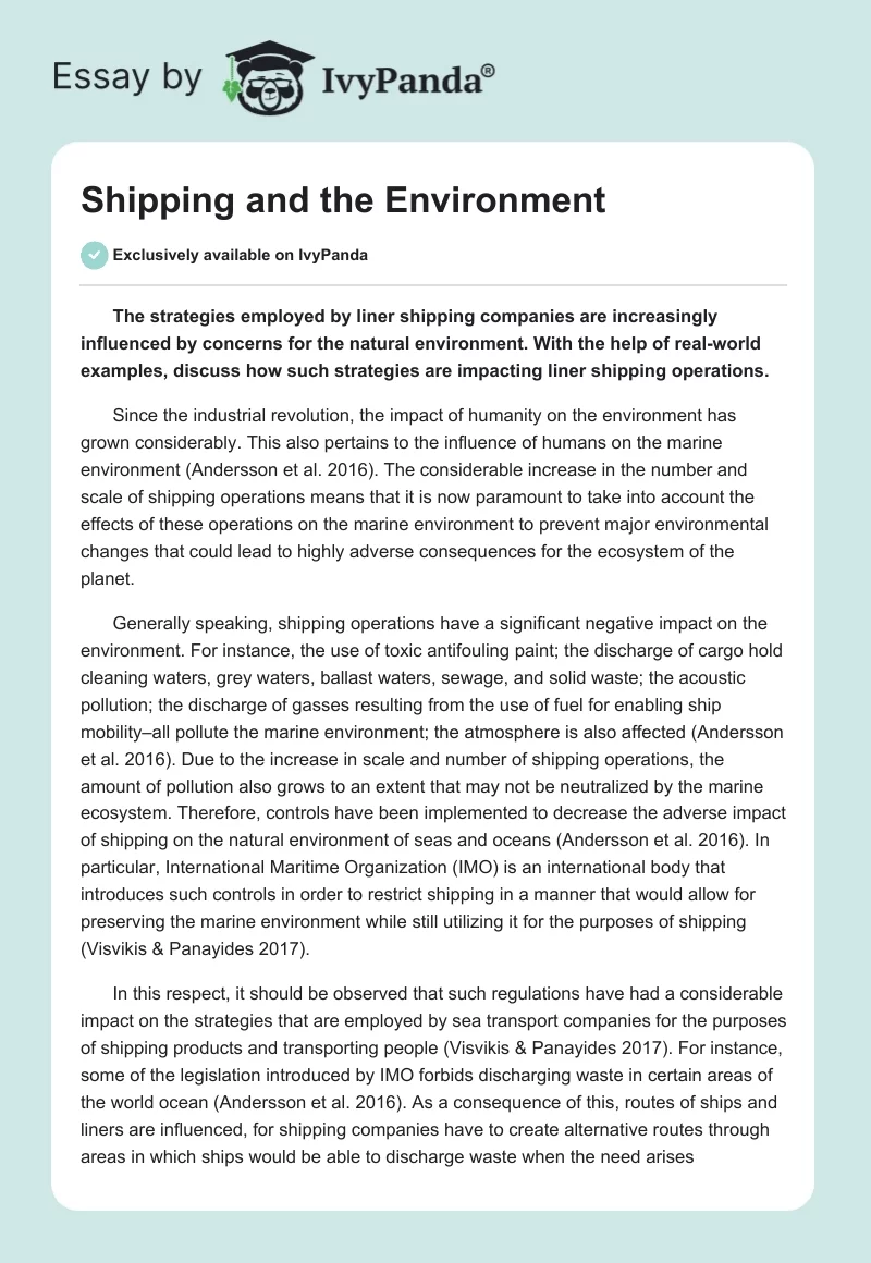 Shipping and the Environment. Page 1