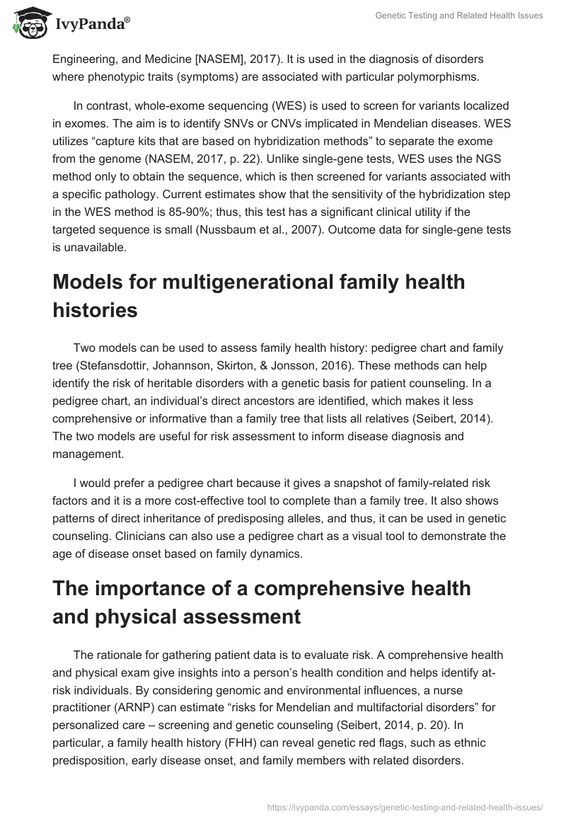 Genetic Testing and Related Health Issues. Page 3