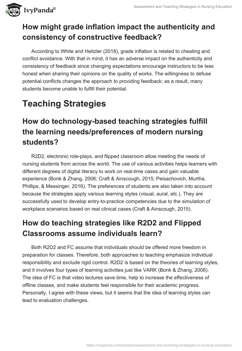 Assessment and Teaching Strategies in Nursing Education. Page 2