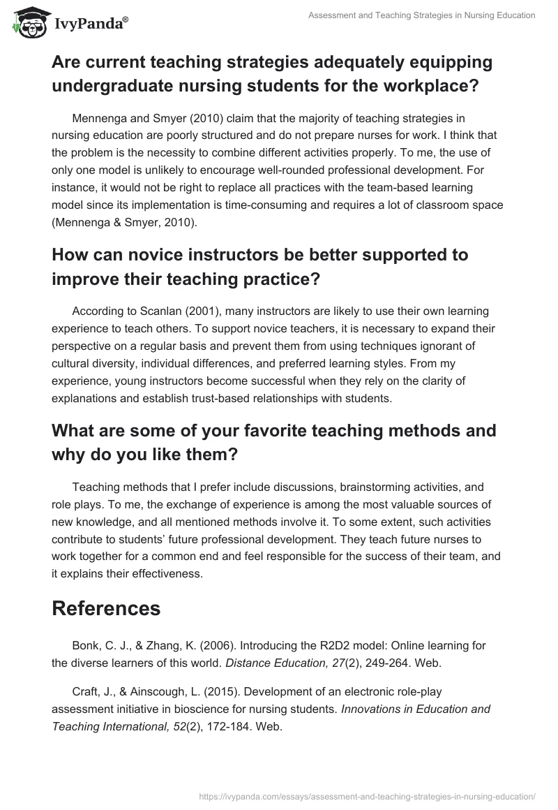 Assessment and Teaching Strategies in Nursing Education. Page 3