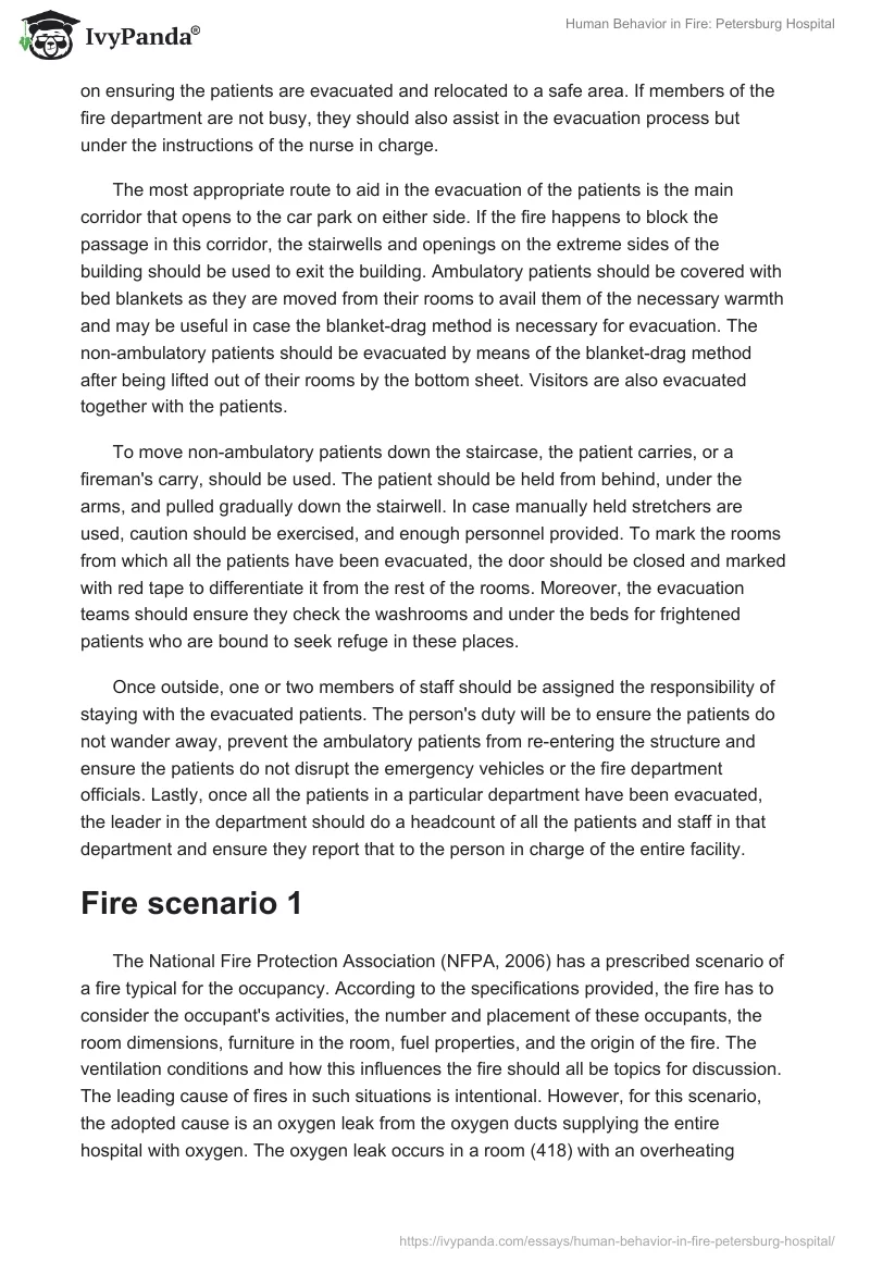 Human Behavior in Fire: Petersburg Hospital. Page 3