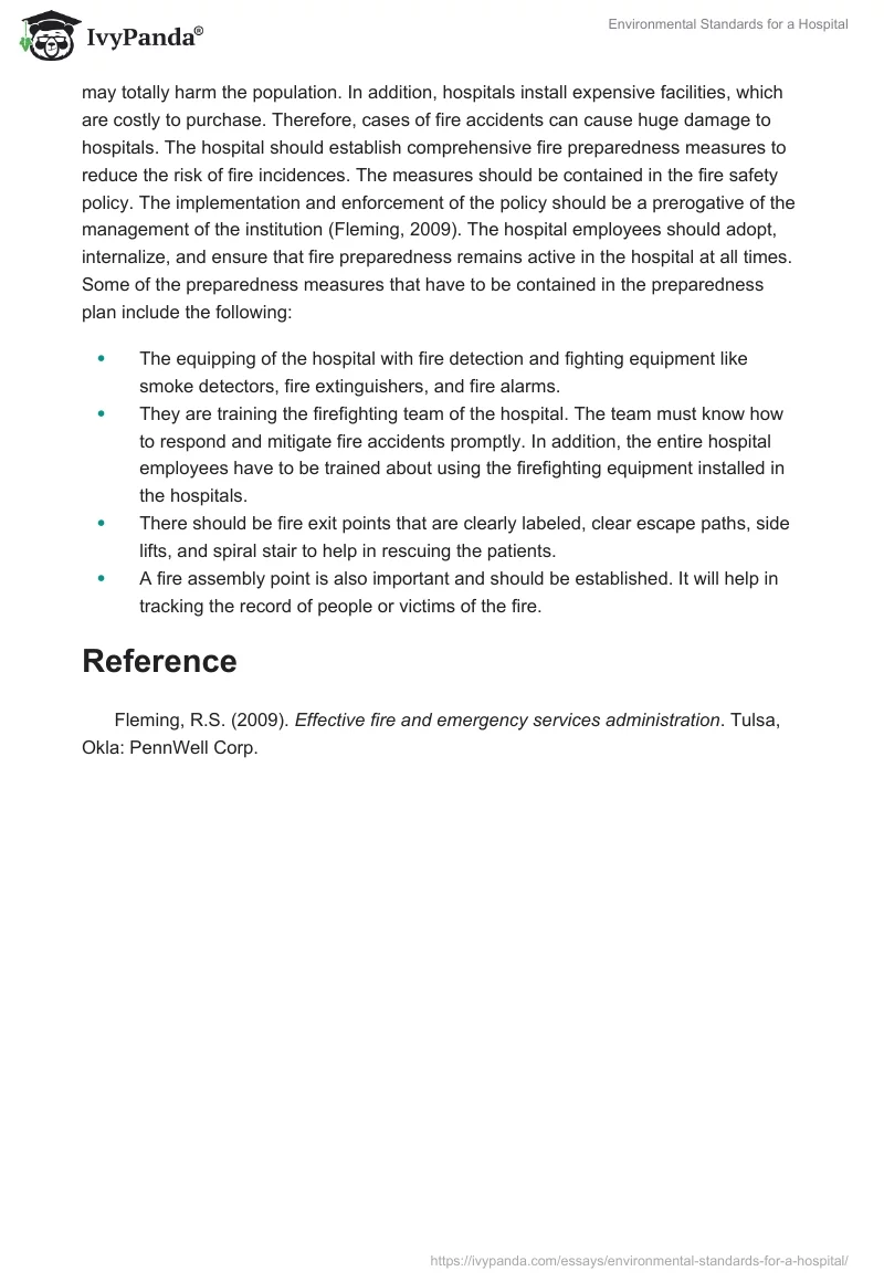 Environmental Standards for a Hospital. Page 2