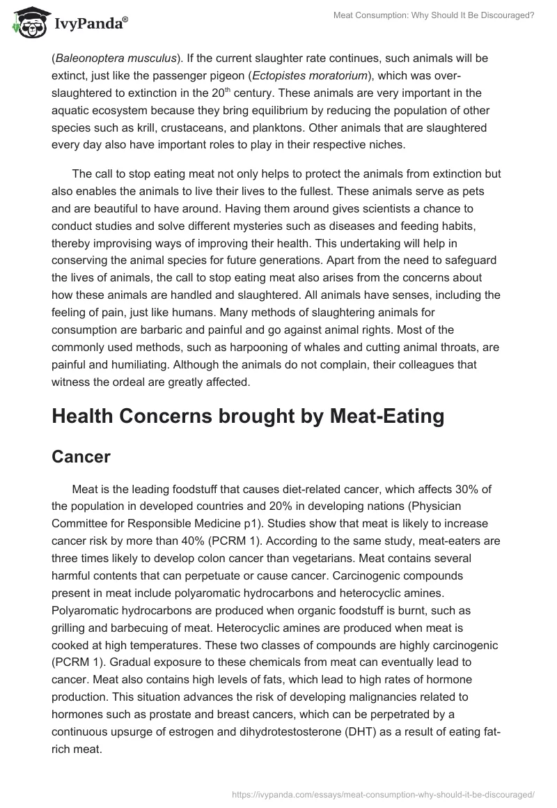 Meat Consumption: Why Should It Be Discouraged?. Page 2