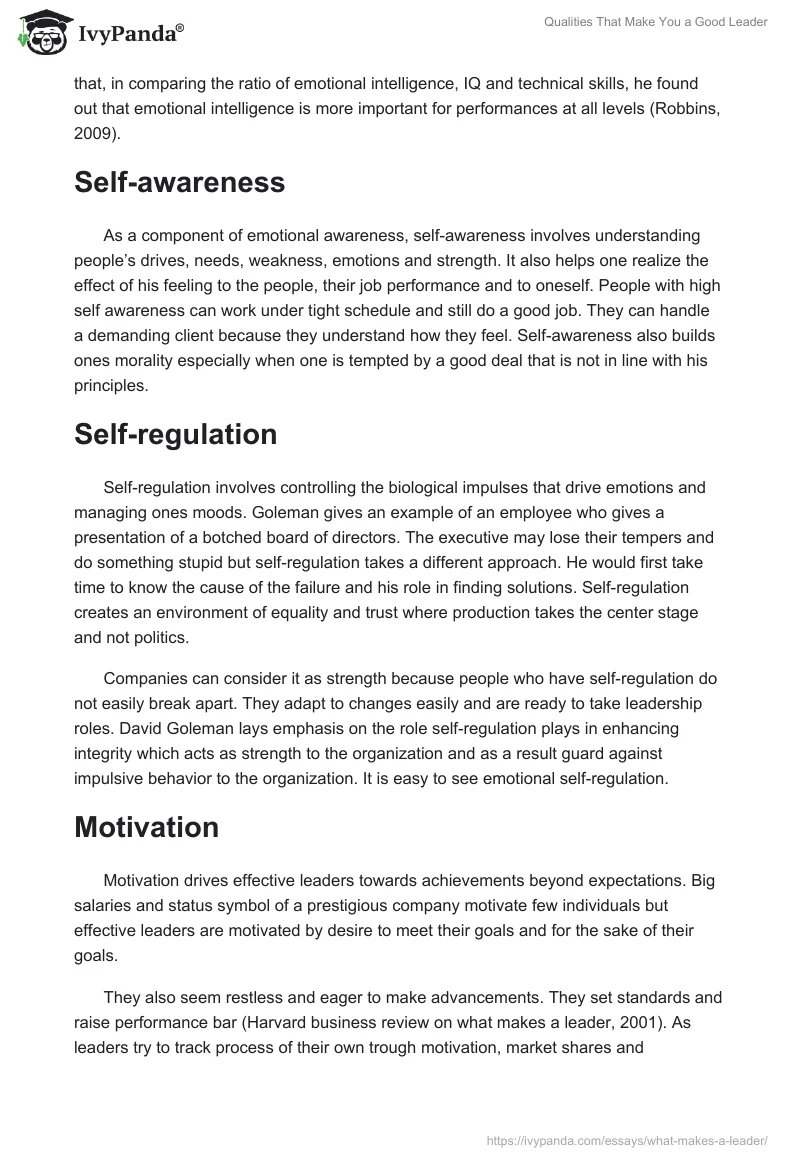 Qualities That Make You a Good Leader. Page 2
