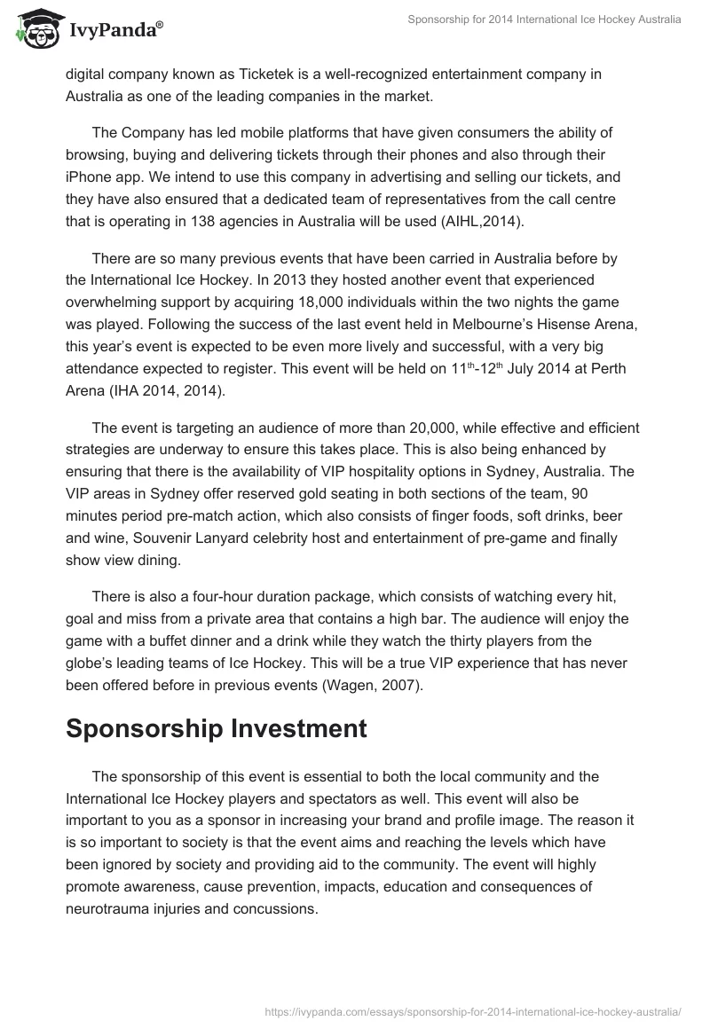 Sponsorship for 2014 International Ice Hockey Australia. Page 3