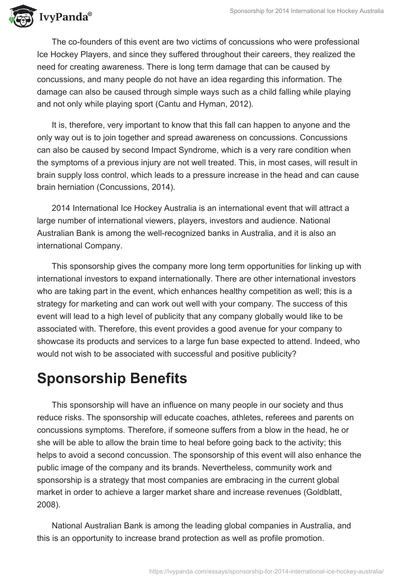 Sponsorship for 2014 International Ice Hockey Australia. Page 4
