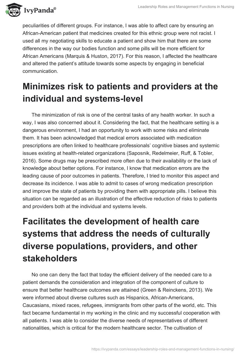 Leadership Roles and Management Functions in Nursing. Page 2