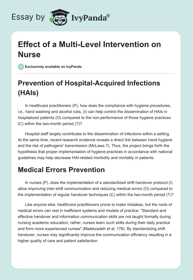 Effect of a Multi-Level Intervention on Nurse. Page 1