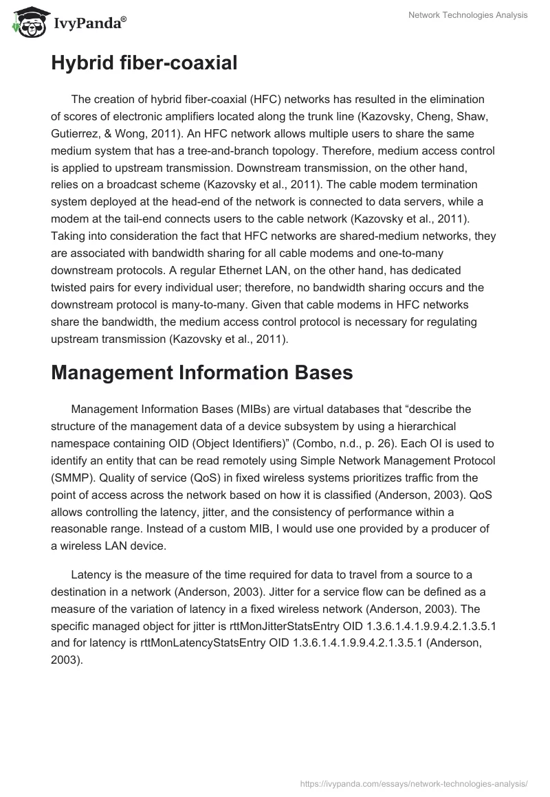 Network Technologies Analysis. Page 3