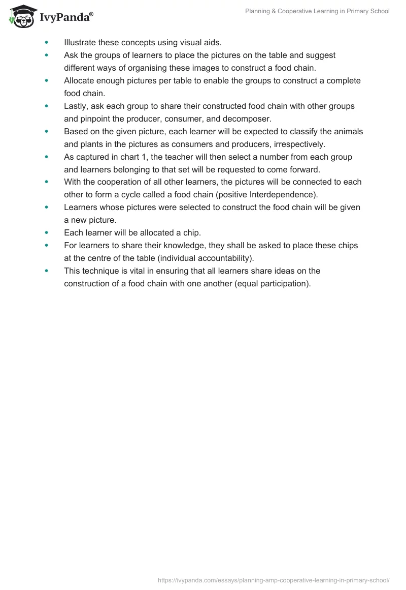 Planning & Cooperative Learning in Primary School. Page 4