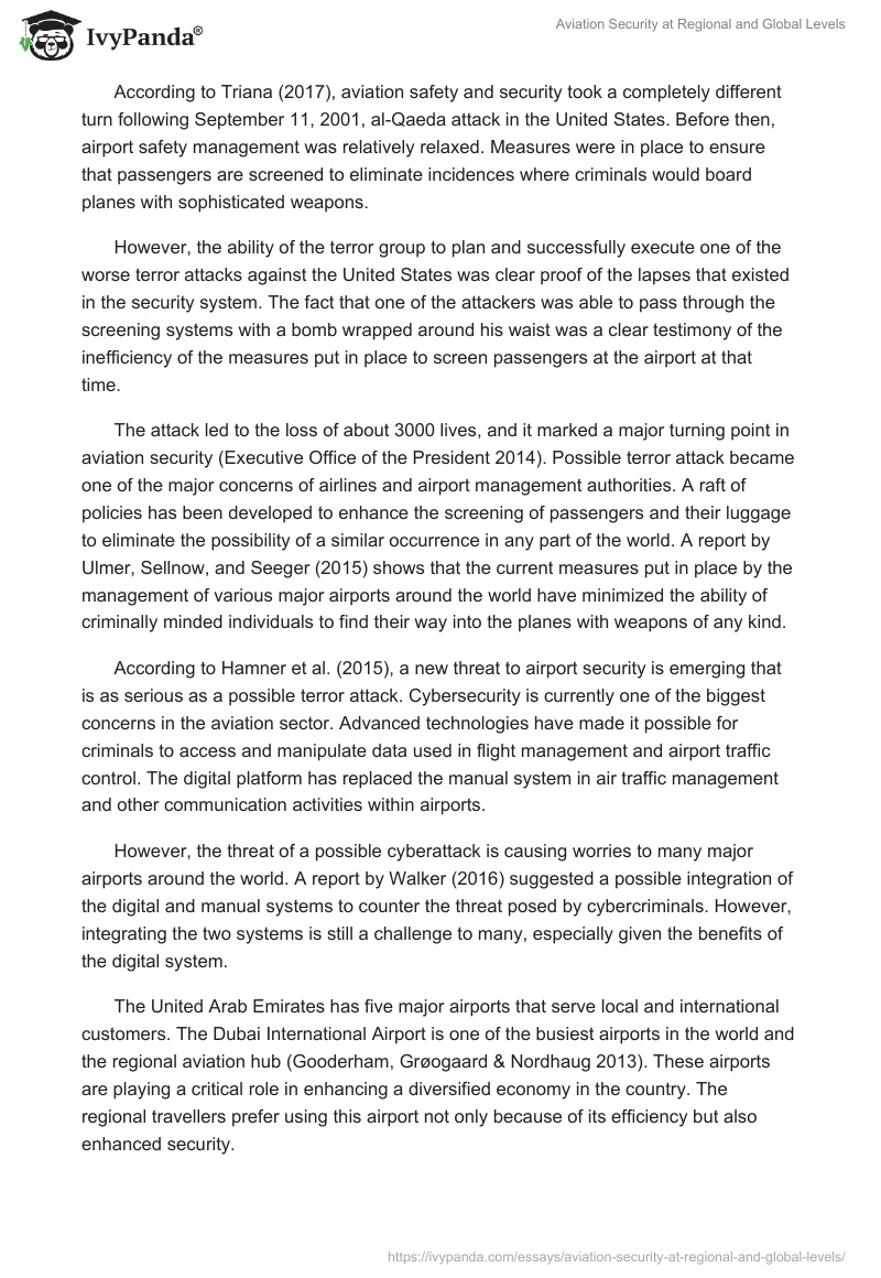 Aviation Security at Regional and Global Levels. Page 3