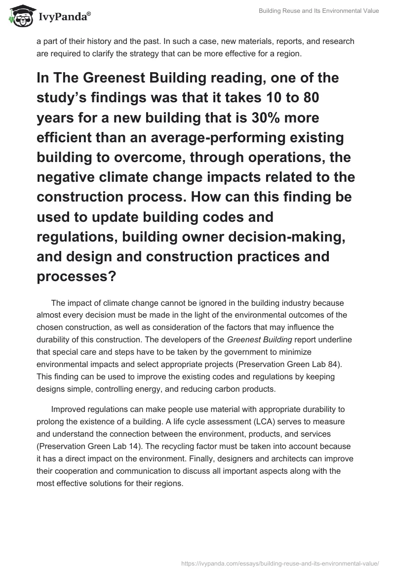 Building Reuse and Its Environmental Value. Page 2