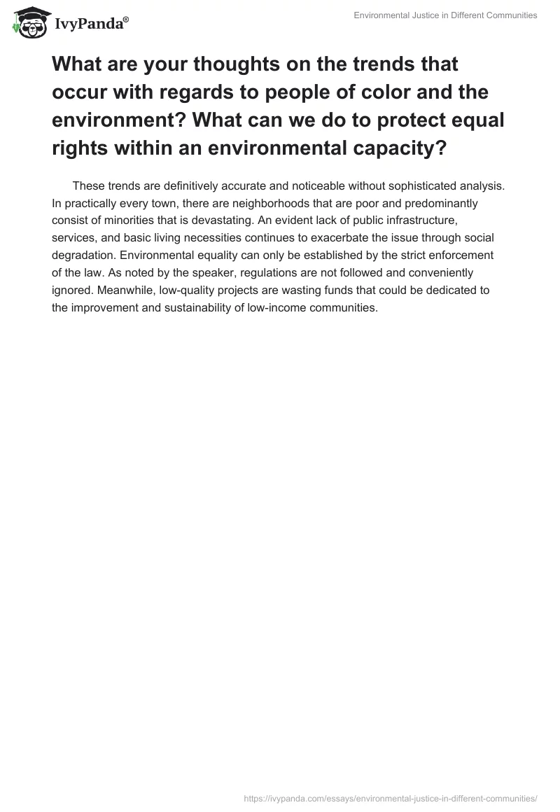 Environmental Justice in Different Communities. Page 4