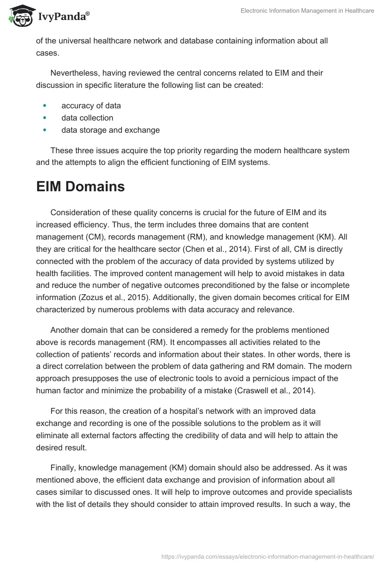 Electronic Information Management in Healthcare. Page 3