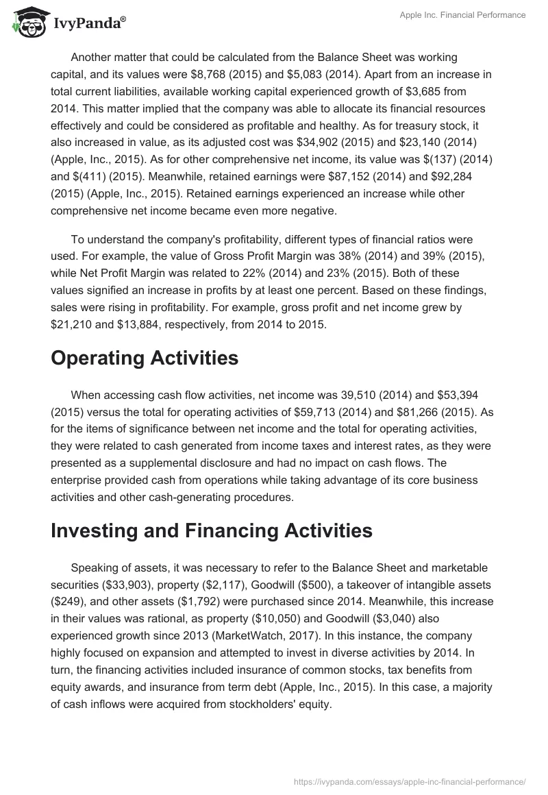 Apple Inc. Financial Performance. Page 2
