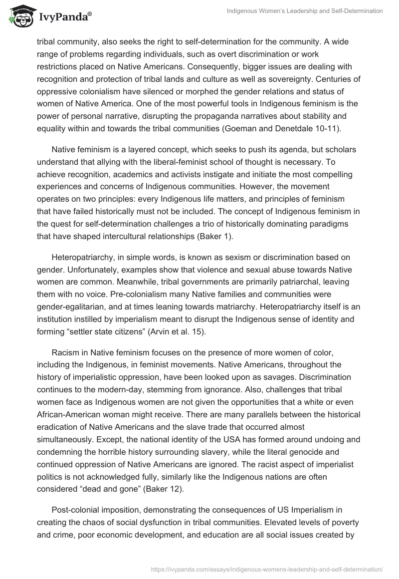 Indigenous Women’s Leadership and Self-Determination. Page 2