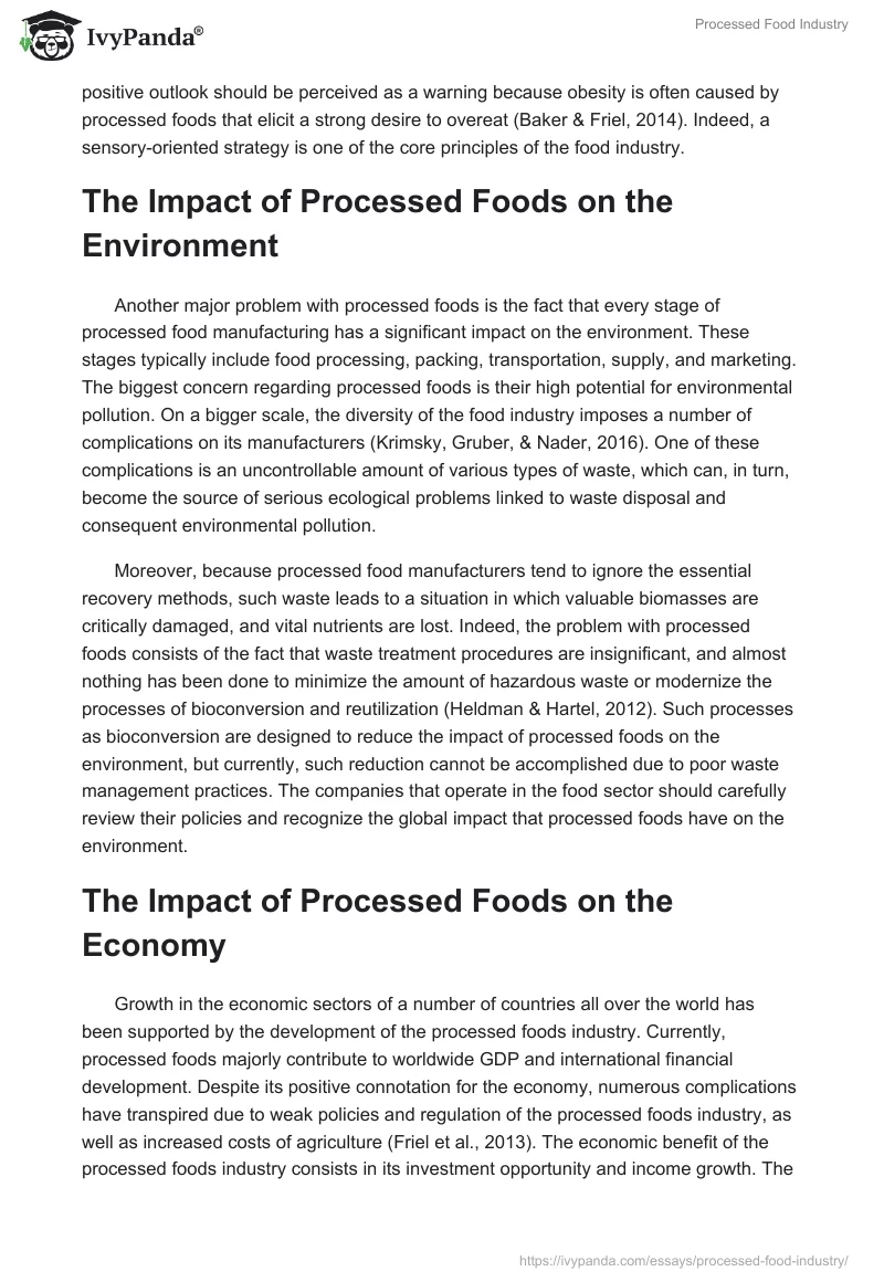 Processed Food Industry. Page 2