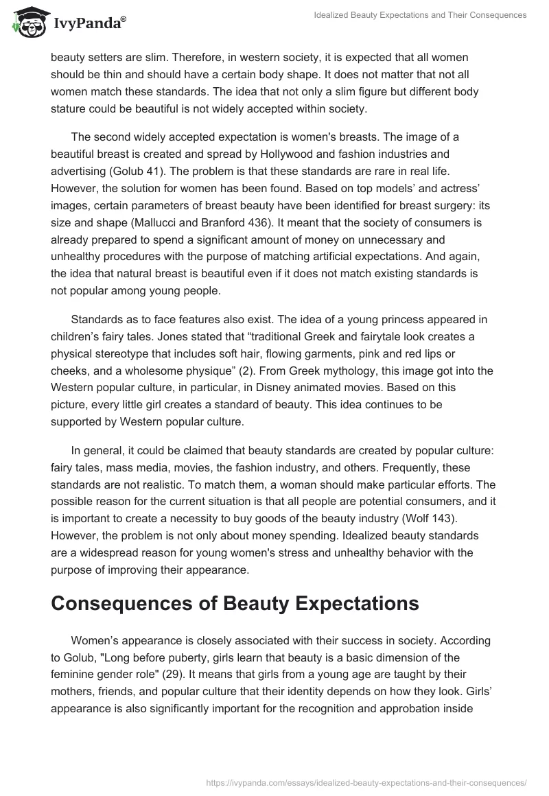 Idealized Beauty Expectations and Their Consequences. Page 2