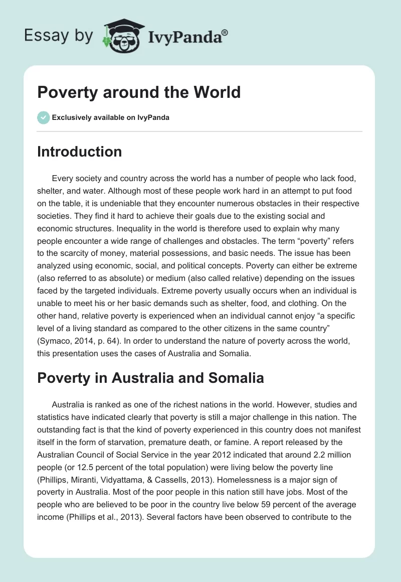 Poverty Around the World. Page 1