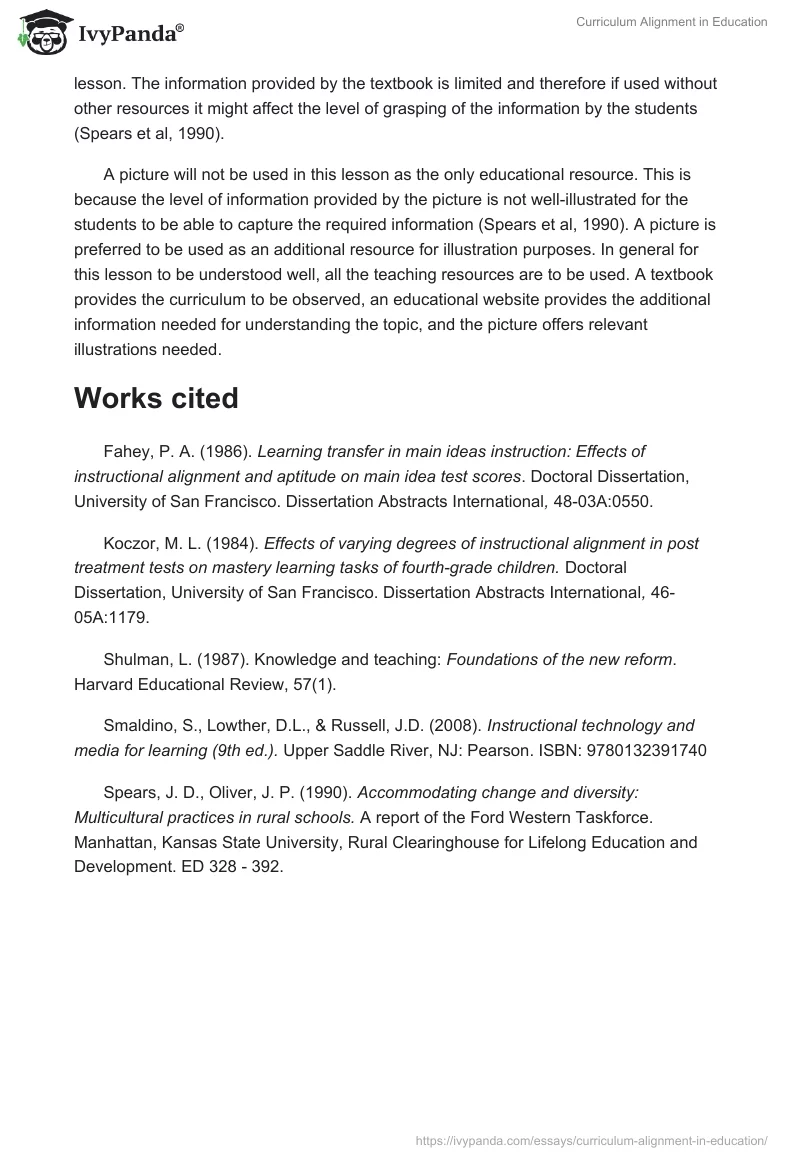 Curriculum Alignment in Education. Page 4