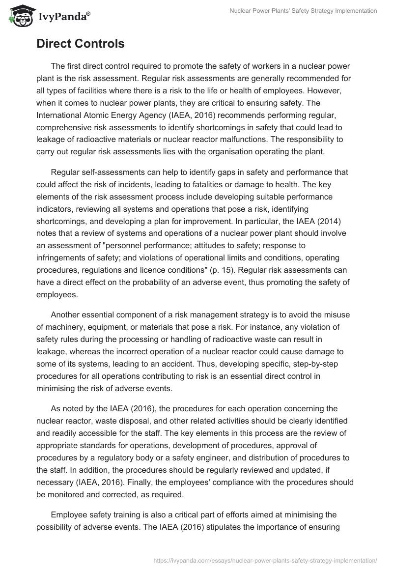 Nuclear Power Plants' Safety Strategy Implementation. Page 4