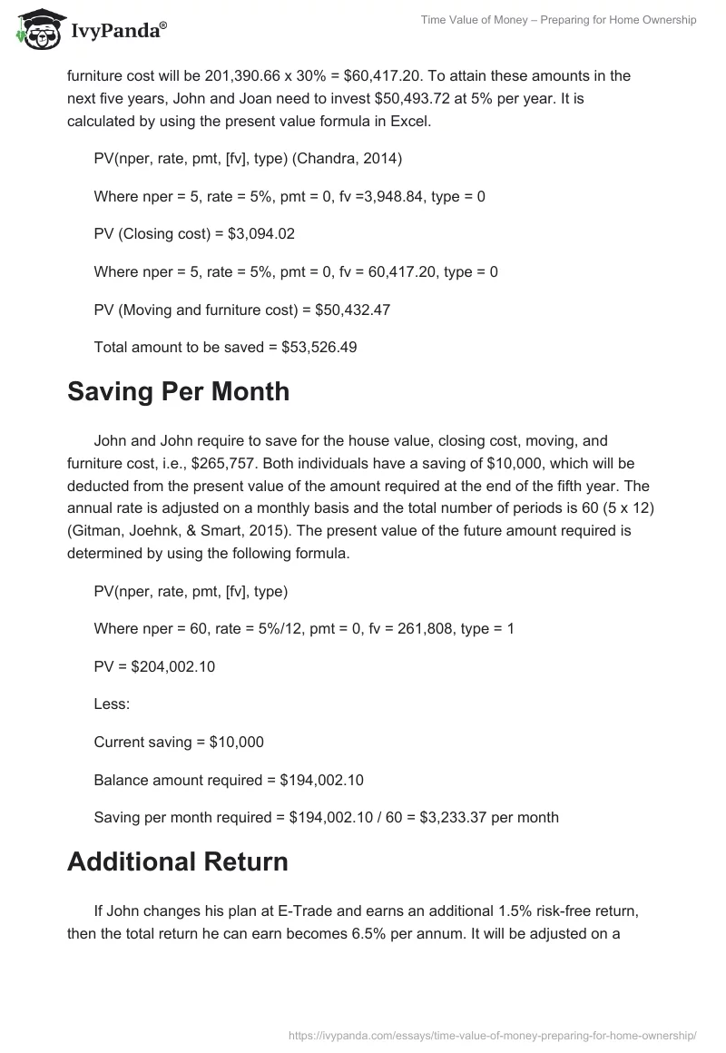 Time Value of Money – Preparing for Home Ownership. Page 2
