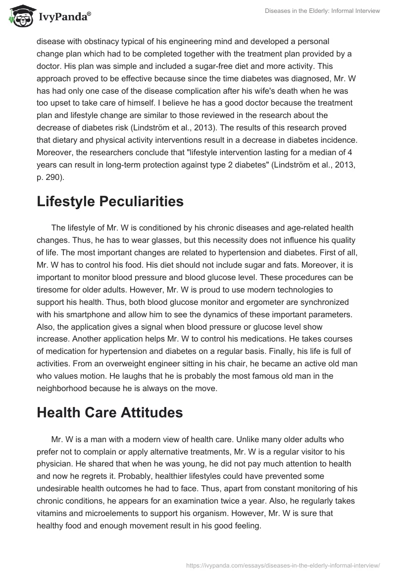 Diseases in the Elderly: Informal Interview. Page 3