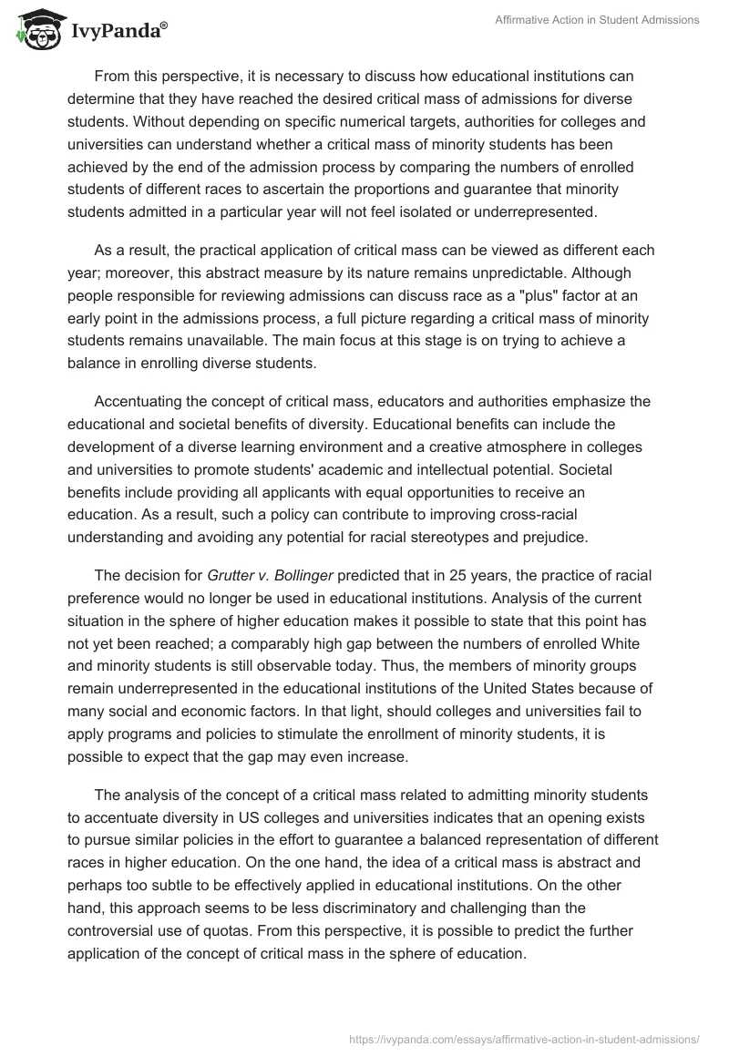 Affirmative Action in Student Admissions. Page 2