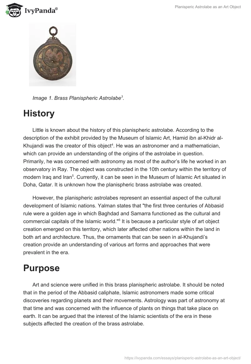 Planisperic Astrolabe as an Art Object. Page 2