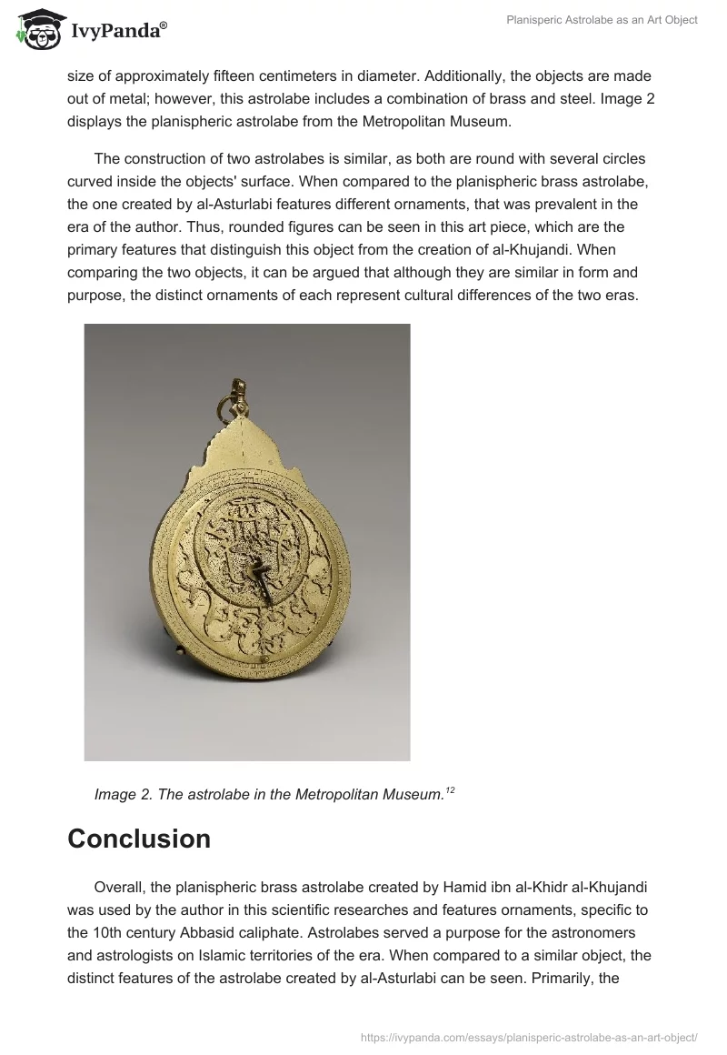 Planisperic Astrolabe as an Art Object. Page 4