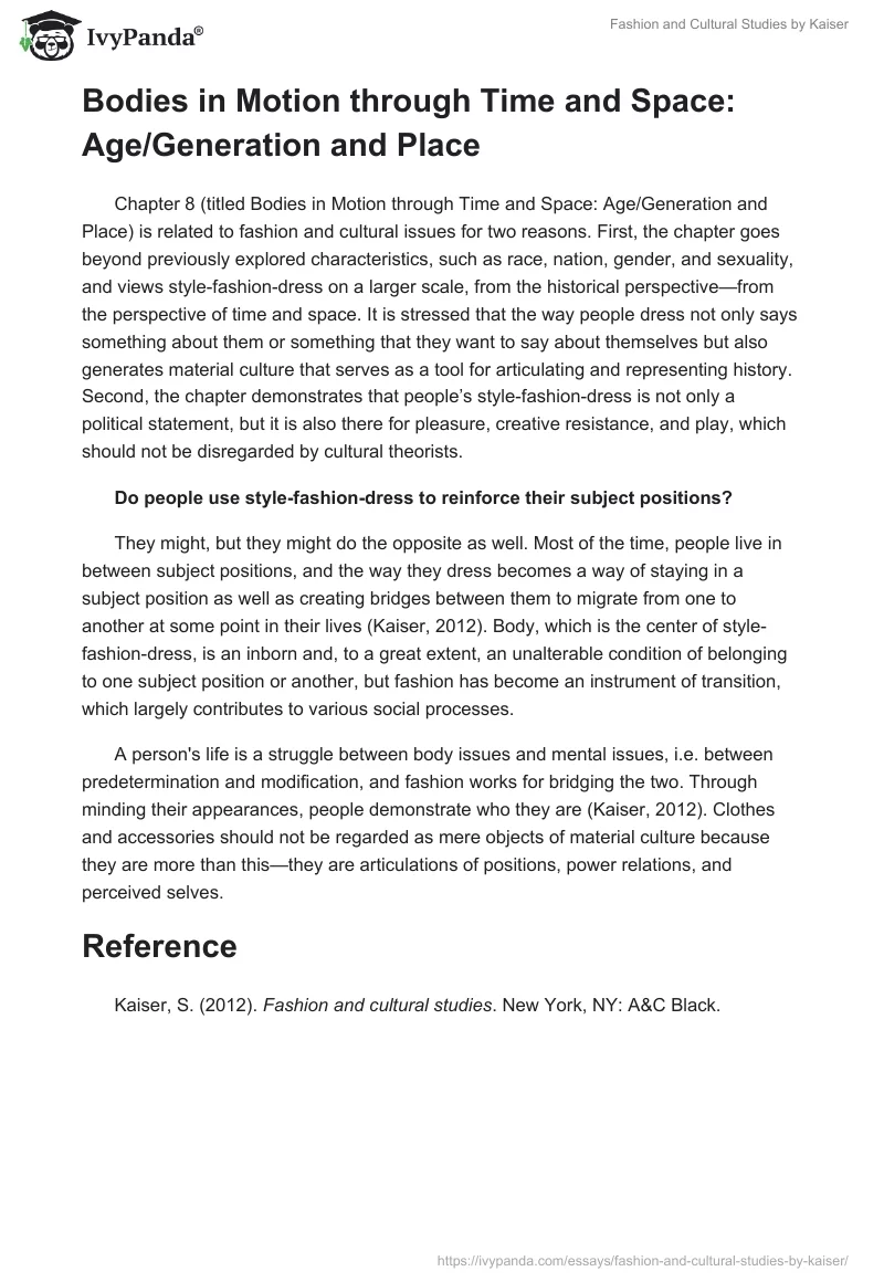 Fashion and Cultural Studies by Kaiser. Page 2