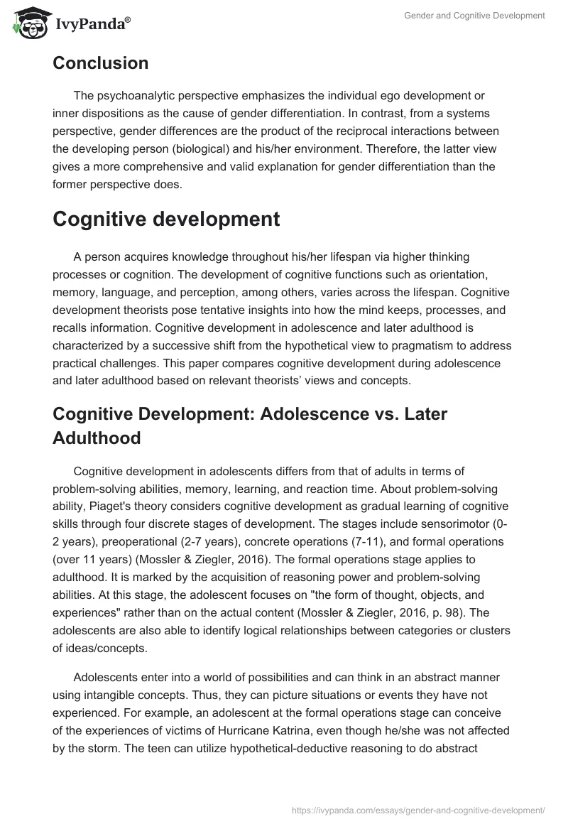 Gender and Cognitive Development. Page 4