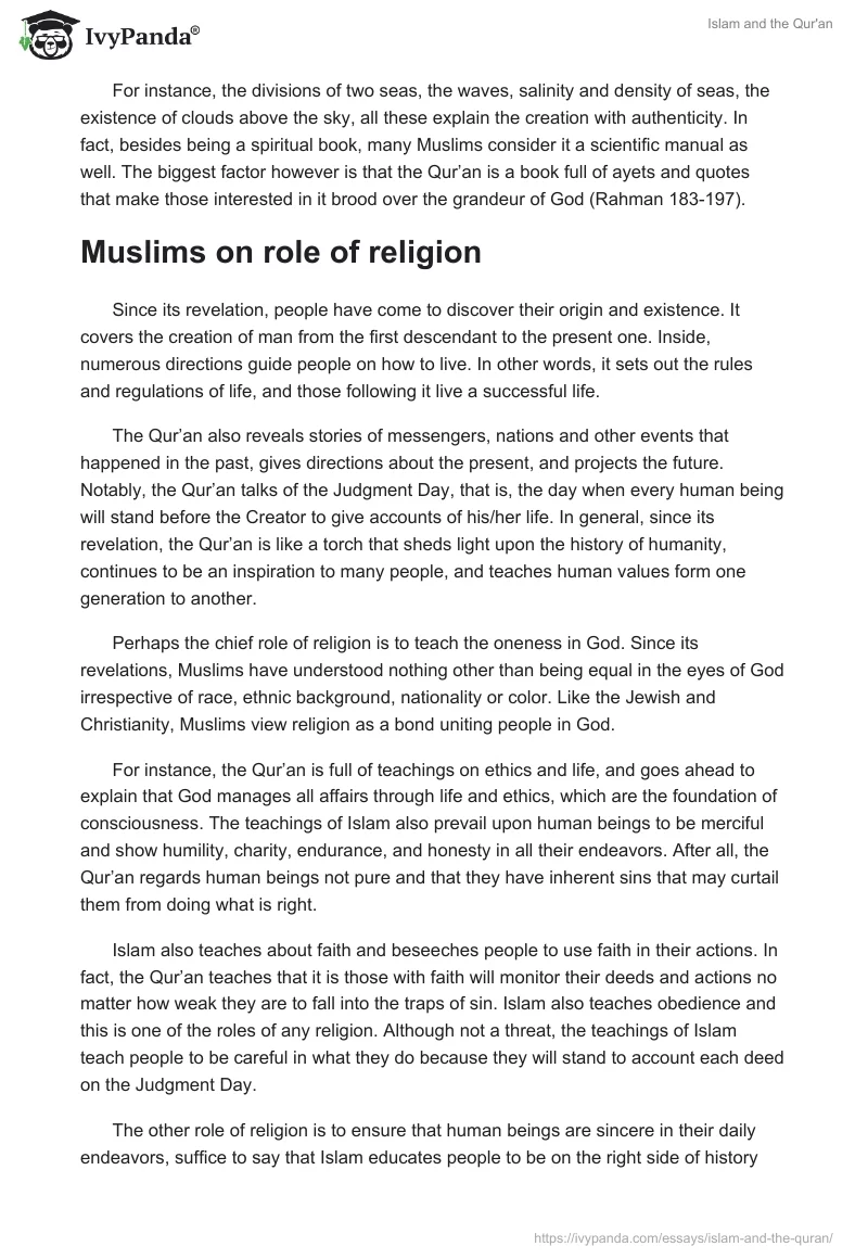 Islam and the Qur'an. Page 4