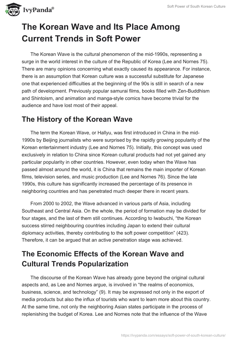 Soft Power of South Korean Culture. Page 4
