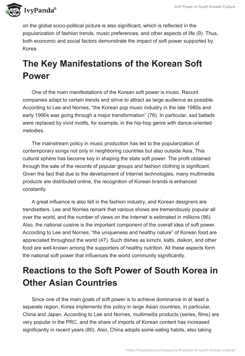 Soft Power of South Korean Culture. Page 5