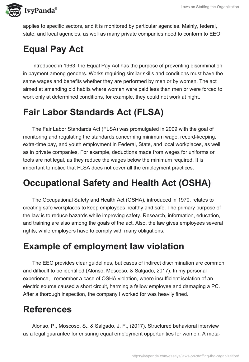 Laws on Staffing the Organization. Page 2
