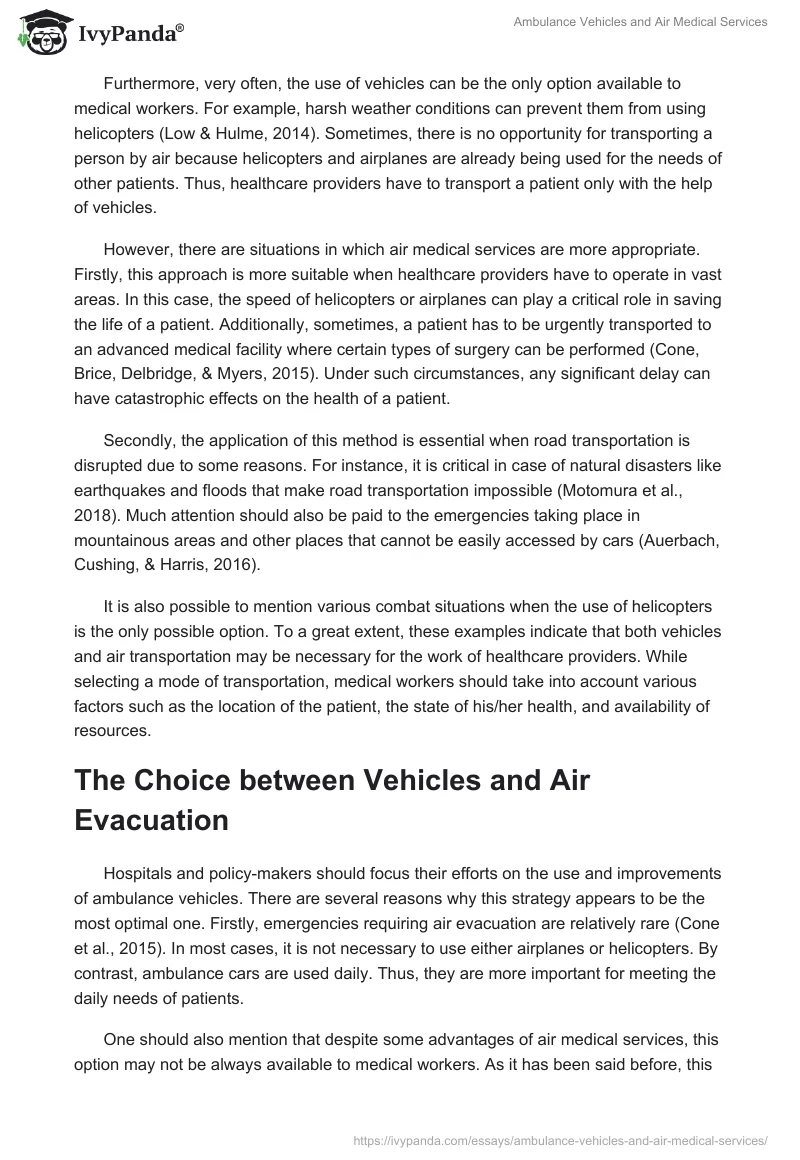 Ambulance Vehicles and Air Medical Services. Page 2