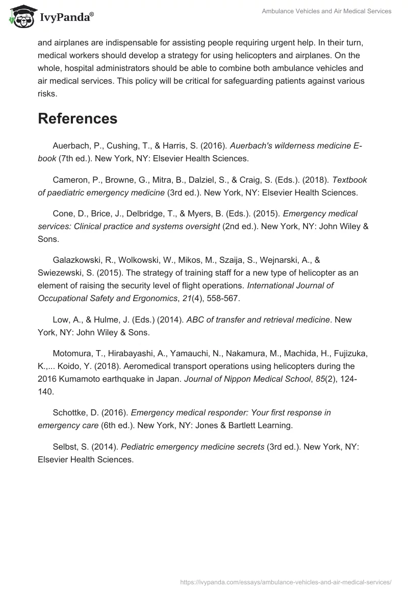 Ambulance Vehicles and Air Medical Services. Page 4