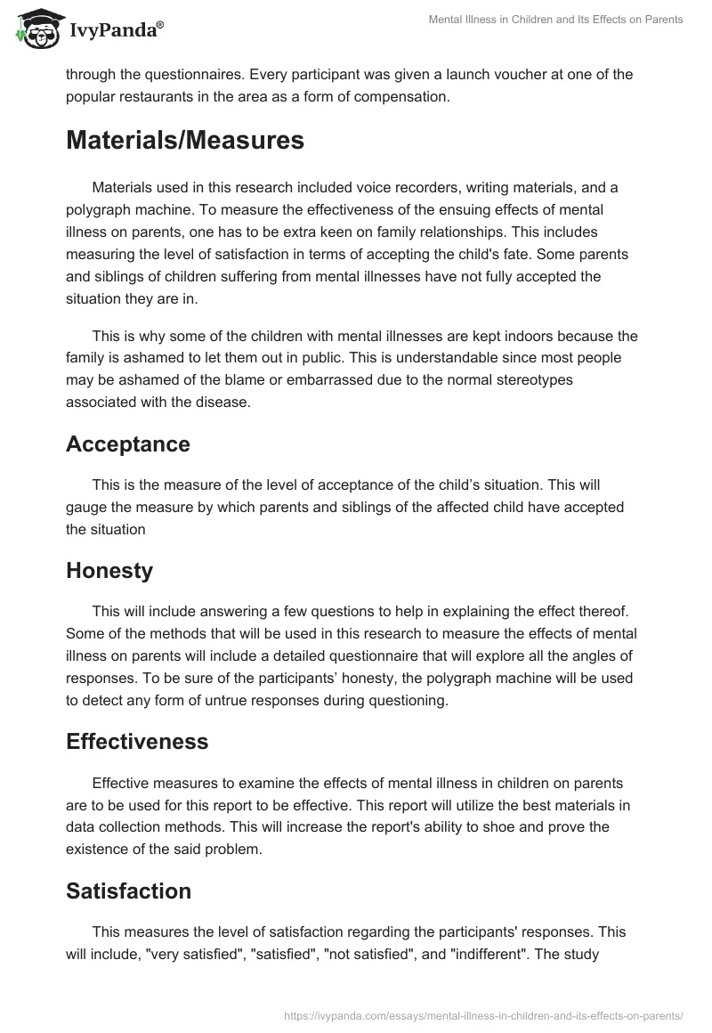 Mental Illness in Children and Its Effects on Parents. Page 2