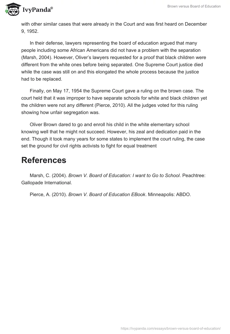 Brown versus Board of Education. Page 2