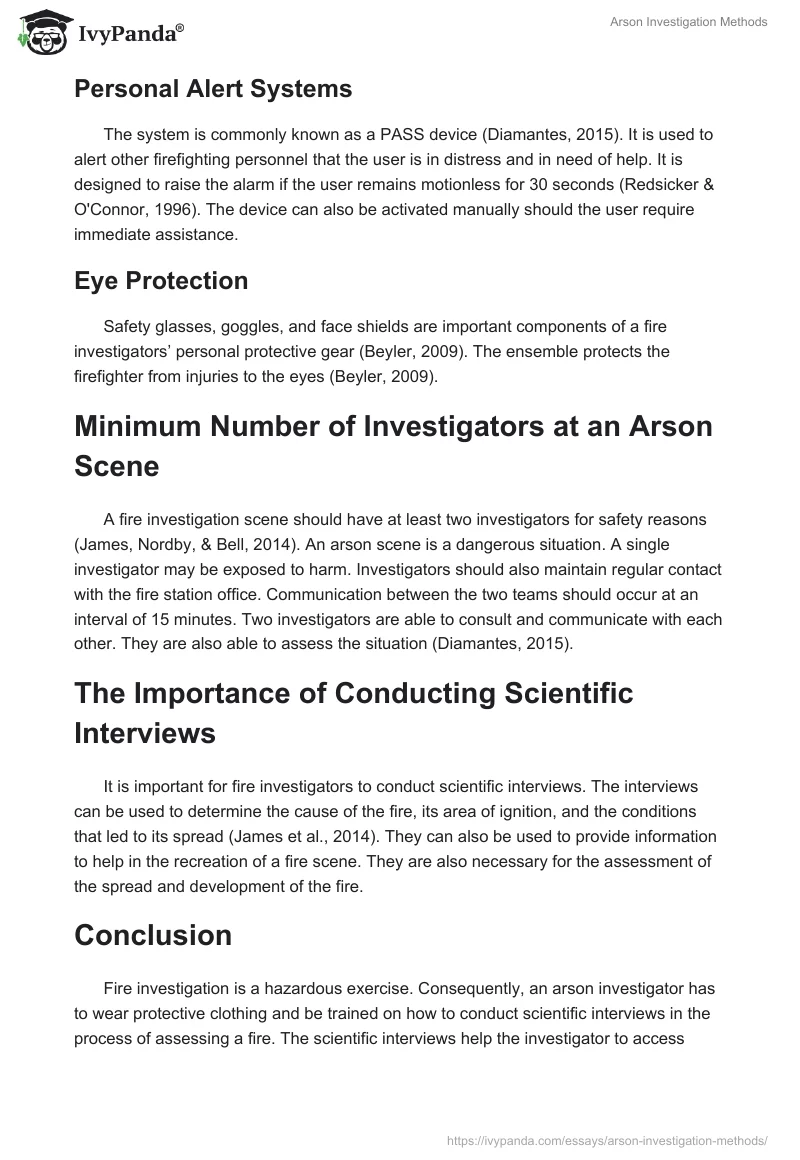 Arson Investigation Methods. Page 3