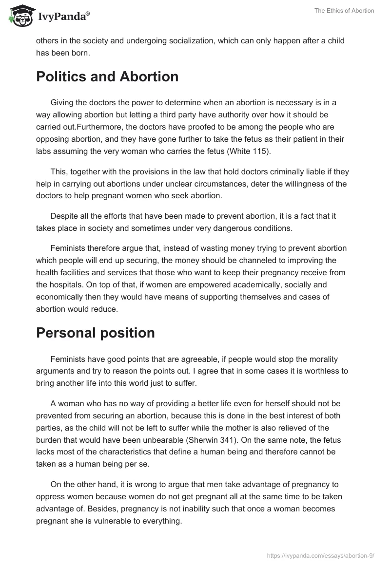 The Ethics of Abortion. Page 4