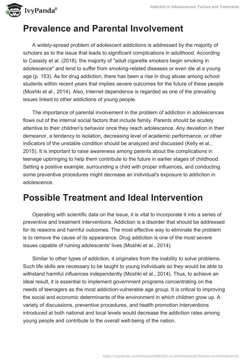 Addiction in Adolescences: Factors and Treatments. Page 3