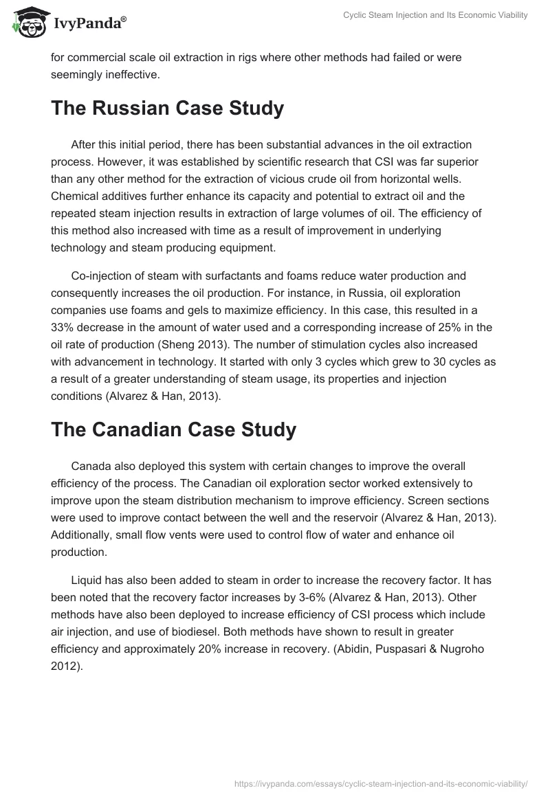Cyclic Steam Injection and Its Economic Viability. Page 2