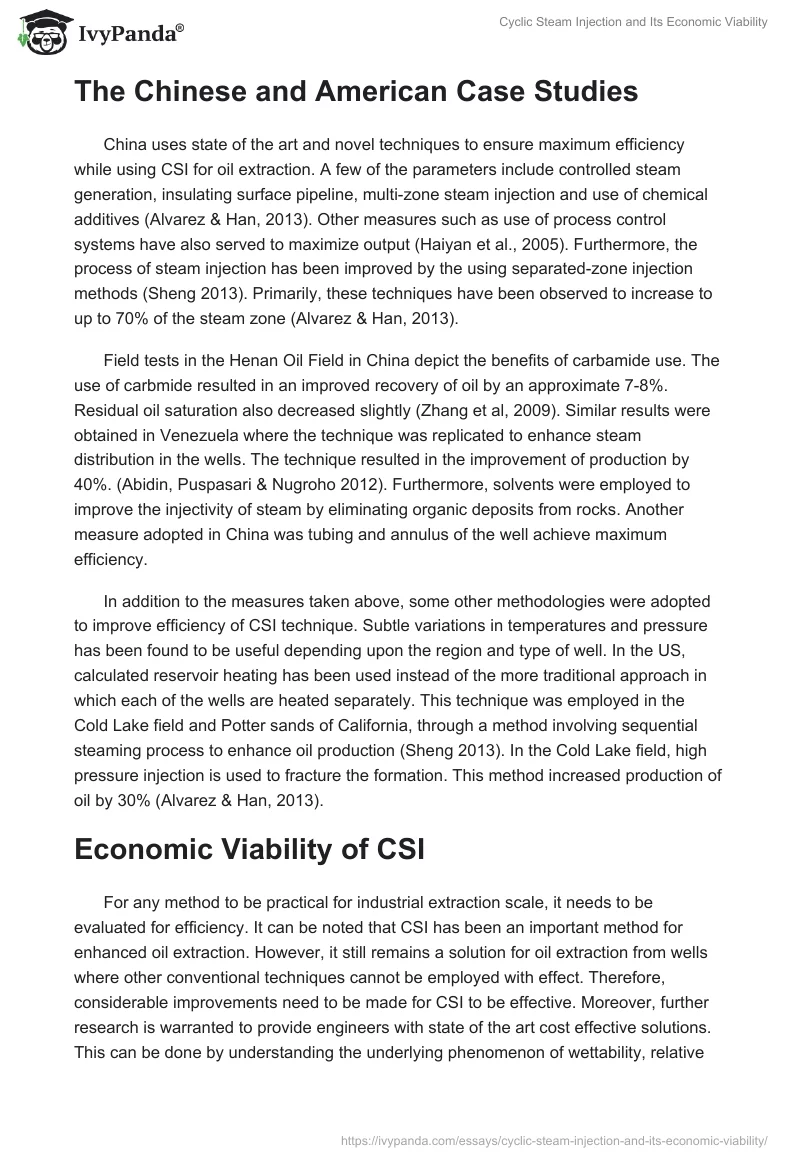 Cyclic Steam Injection and Its Economic Viability. Page 3